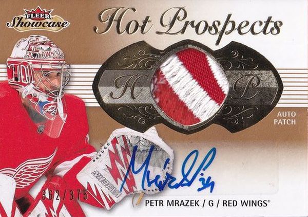 AUTO patch karta PETR MRÁZEK 13-14 Fleer Showcase Hot Prospects Auto Patch Tier 1 /375